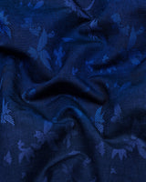 Radium Blue Jacquard Textured Premium Cotton Shirt