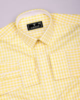 Limelight Yellow Check Premium Cotton Designer Shirt