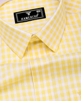 Limelight Yellow Check Premium Cotton Designer Shirt