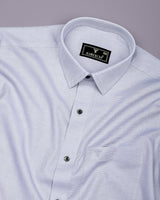 Harrow Gray With White Dobby Textured Cotton Shirt