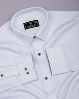 Harrow Gray With White Dobby Textured Cotton Shirt
