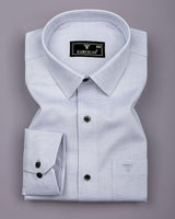 Harrow Gray With White Dobby Textured Cotton Shirt