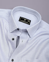 Harrow Gray With White Dobby Textured Cotton Shirt