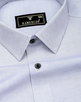 Harrow Gray With White Dobby Textured Cotton Shirt
