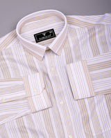 Florence Cream With White Stripe Cotton Shirt
