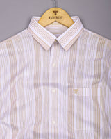 Florence Cream With White Stripe Cotton Shirt