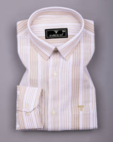 Florence Cream With White Stripe Cotton Shirt