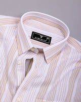 Florence Cream With White Stripe Cotton Shirt