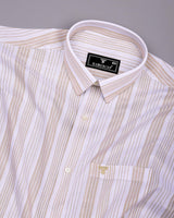 Florence Cream With White Stripe Cotton Shirt