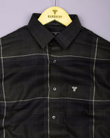 Prelog Green With Cream Twill Check Dobby Cotton Shirt