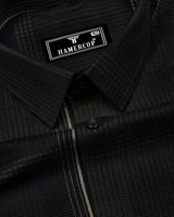 Prelog Green With Cream Twill Check Dobby Cotton Shirt