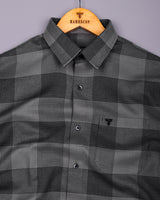 Crok Gray With Black Check Dobby Cotton Shirt