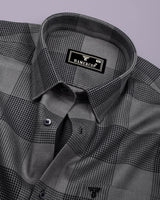 Crok Gray With Black Check Dobby Cotton Shirt