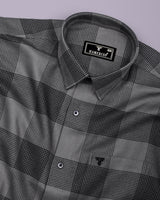 Crok Gray With Black Check Dobby Cotton Shirt