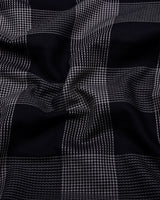 Crok Black With Gray Check Dobby Cotton Shirt