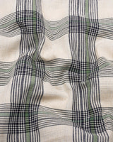 Tokyo Cream With Green Dobby Check Linen Shirt