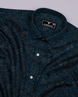 Veloria Blue Printed Cotton Shirt