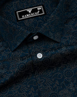 Veloria Blue Printed Cotton Shirt
