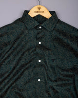 Olvane Green Printed Cotton Shirt