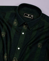 Collard Green Jacquard Textured Premium Gizza Shirt