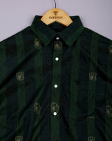 Collard Green Jacquard Textured Premium Gizza Shirt