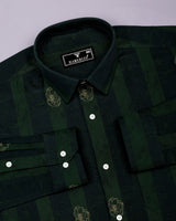 Collard Green Jacquard Textured Premium Gizza Shirt