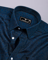 Pluma Morpichh Blue Paisley Printed Satin Cotton Shirt