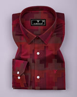 Mycron Pink Multicolor Jacquard Check Premium Giza Shirt