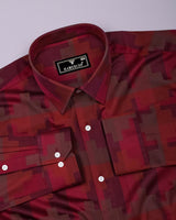 Mycron Pink Multicolor Jacquard Check Premium Giza Shirt