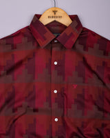 Mycron Pink Multicolor Jacquard Check Premium Giza Shirt