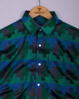 Mycron Green Multicolor Jacquard Check Premium Giza Shirt