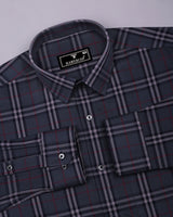 Brixton Gray Multicolor Check Dobby Cotton Shirt