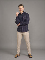 Brixton Gray Multicolor Check Dobby Cotton Shirt