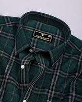 Brixton Green Multicolor Check Dobby Cotton Shirt