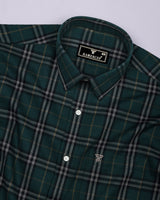 Brixton Green Multicolor Check Dobby Cotton Shirt
