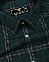 Brixton Green Multicolor Check Dobby Cotton Shirt