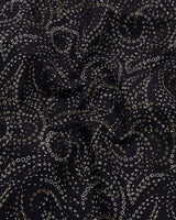 Zerik Black With White Dot Printed Cotton Shirt