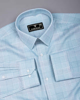Ravix Green With White Dobby Check Premium Giza Shirt