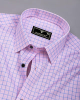 Liberia Light Pink With Blue Dobby Check Giza Shirt