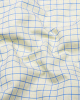 Liberia Light Yellow With Blue Dobby Check Giza Shirt
