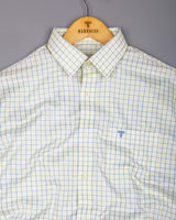 Liberia Light Yellow With Blue Dobby Check Giza Shirt