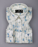 Averix Blue Shadow Dobby Textured Cotton Shirt