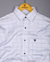 Seyron White With Blue Check Premium Gizza Shirt