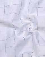 Seyron White With Blue Check Premium Gizza Shirt