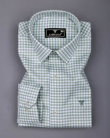 Doven Green Dobby Check Premium Gizza Shirt