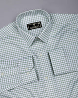 Doven Green Dobby Check Premium Gizza Shirt