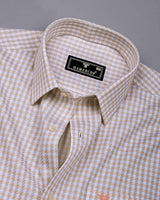 Doven Orange Dobby Check Premium Gizza Shirt