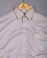 Doven Orange Dobby Check Premium Gizza Shirt
