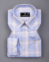 Lurean Blue With Multicolor Shades Premium Giza Shirt