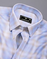 Lurean Blue With Multicolor Shades Premium Giza Shirt